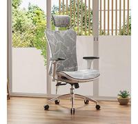 SIHOO M57 Chaise Bureau Ergonomique en Maille, Support Lombaire, Gris Clair | Appui-Tête Réglable, Accoudoirs 3D, Dossier Haut Aéré, Blocage d'Inclinaison, Base Alu Renforcée, 150kg, Confort Télétravail