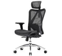 SIHOO Chaise de Bureau Ergonomique pour Ordinateur avec appuie-tête réglable, Dossier et accoudoirs en Maille Noir Mesh Chiar