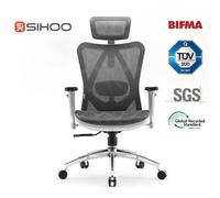 SIHOO Chaise de Bureau, Siege de Bureau Ergonomique, Fauteuil à Dossier Haut Respirant avec accoudoir de Chaise réglable 3D en Maille respectueuse de la Peau et Support Lombaire