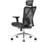 SIHOO Chaise de bureau ergonomique M57S, dossier haut respirant, lombaire réglable, acc. 3D, noir