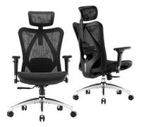 M57 Fauteuil de Bureau Ergonomique pour Ordinateur avec appuie-tête réglable, Dossier et accoudoirs en Maille,Noir