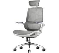 SIHOO M59AS Chaise Ergonomique, Double Dossier, Support Lombaire Adaptatif | Accoudoirs 3D Rabattables, Toute Maille Aérée, Base Alu Renforcée, 150 kg, Soutien Actif, Gris