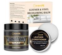 SIHOOPE Kit de Réparation pour Cuir Gris - 250ml de Teinture pour Cuir avec 100ml de Soin, Dégraissant pour Rayures Adapté à l'Habitacle Automobile, Sièges, Canapés, Chaussures, Sacs et Vestes