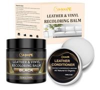 SIHOOPE Kit de Réparation pour Cuir Noir - 250ml de Teinture pour Cuir avec 100ml de Soin, Dégraissant pour Rayures Adapté à l'Habitacle Automobile, Sièges, Canapés, Chaussures, Sacs et Vestes