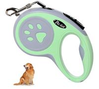 SiHuiTu Laisse rétractable pour chien extensible avec bande en nylon solide anti-enchevêtrement, frein à une main, pause, verrouillage pour chiens de petite et moyenne taille (vert)