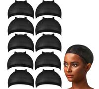 SiHuiTu Skinlike Lot de 4 bonnets de perruque HD invisibles et transparents, respirants, ultra fins et extensibles pour perruques avec dentelle frontale, bonnet chauve pour femme (famao-hei10)