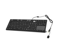 SIIG Clavier USB-A Filaire en Silicone Lavable avec pavé Tactile, Disposition 110 Touches, qualité Industrielle et médicale, résistant à la poussière, Conforme à la Norme IP68, 5 Niveaux de