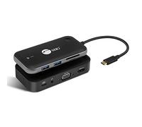 SIIG Extenseur vidéo sans fil avec concentrateur USB-C, 2 x USB 3.0, 5 Gbit/s, lecteur de carte SD et TF, extension vidéo 1080p vers VGA et HDMI via sans fil simultanément, mode USB-C DP Alt requis