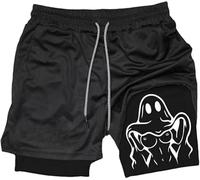 Siirigo Short pour homme, vêtements Siirigo, short d'entraînement Siirigo, short de course à pied à séchage rapide avec doublure, short double couche, short de sport Siirigo, Noir-b, L