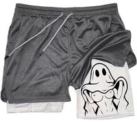 Siirigo Short pour homme, vêtements Siirigo, short d'entraînement Siirigo, short de course à pied à séchage rapide avec doublure, short double couche, short de sport Siirigo, gris, S