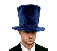 SiiRoh Chapeau Victorien Steampunk Chapeau De Magicien Haut De Forme Magicien Noir Haut Forme Pour Femme Pour Hommes Chapeaux Fancy Dress Type velours bleu Taille unique