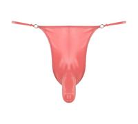 SiiRoh Homme String Ficelle Taille Basse Latex Slip Imperméable Underwear Rose A Taille Unique