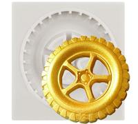 Sijiangmold Moule 3D pour fondant chocolat rond dans camion roue moule silicone pour voiture de course décoration de gâteau cupcake toppers bonbons argile polymère pâte à fleurs