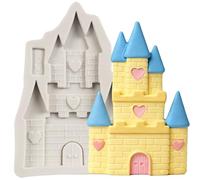 Sijiangmold Moule à fondant en silicone motif château Cendrillon Conte de fées Chocolat et Bonbons Moule pour décoration de gâteau Cupcake Topper Argile polymère Pâte à fleurs