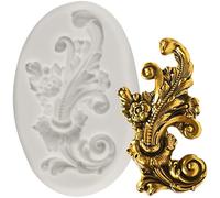 Sijiangmold Moules en silicone de style baroque - Fioritures - Dentelle - Moule à fondant - Moules en relief pour décoration de gâteau - Chocolat - Cupcake Topper - Bonbons - Argile polymère - Pâte à
