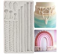 Sijiangmold Moules en silicone en forme de corde de chanvre pour décoration de gâteaux en macramé et argile polymère