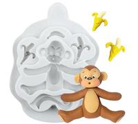 Sijiangmold Moules en silicone Singe Animaux de la jungle Moule à fondant pour chocolat bonbons gâteau décoration cupcake Topper Polymère Pâte à gomme