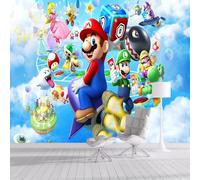 SIJIFACAI Papier peint mural de taille personnalisée, animation 3D Super Mario, autocollant amovible à décoller et à coller Grand papier peint photo