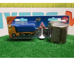 SIK1600 - Camion benne + panneau + route - Siku - Autres
