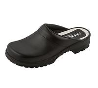 Sika 149 Sabots traditionnels ouverts avec large coupe et semelle en bois - Idéal pour l'industrie alimentaire et les loisirs. - Noir - Noir , 40 EU