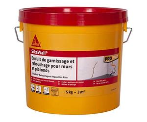 Sika 593295 Rebouchage et Réparation, Enduit de Garnissage et Rebouchage pour Murs et Plafonds en pâte, 5kg Blanc