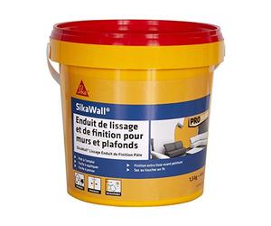SIKA 593608 Wall Enduit de Lissage et de Finition murs et plafonds prêt à l'emploi en pâte, facile à poncer, Blanc, 1,5 kg, 4 m²