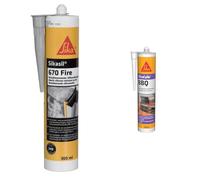 SIKA 670 Fire, Mastic silicone résistant au feu, 300ml, Gris & olle BBQ, Colle spéciale assemblage de petits barbecues en pierre, 500g, Beige clair