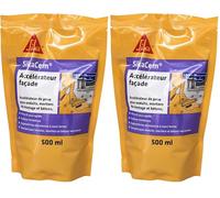 SIKA - Accélérateur de prise pour enduits, mortiers de montage et bétons - SikaCem Accélérateur Façade Transparent - Améliore les résistances à court terme - Prise 2 fois plus rapide - 500ml