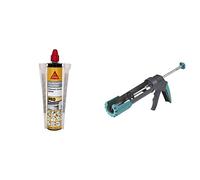 Sika AnchorFix 01 Evolution, Gris, Scellement chimique à prise rapide, 300ml & wolfcraft 4352000 Pistolet à Cartouche Mécanique MG 200 ERGO - 310 ml - Stop Goutte Automatique
