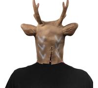 Sika Cerf Tête d'animal Casques Girafe Cerf tacheté Tête complète Cosplay Costume Cervus Visage Cadeaux Latex pour Femmes Réaliste Latex Halloween
