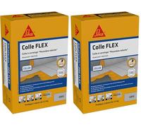 SIKA - Colle à carrelage à double consistance sans poussières - SikaCeram 200 FLEX Gris - Tous types de carreaux (3600cm² max) - Murs et Sols - Intérieur et Extérieur - 5kg (Lot de 2)