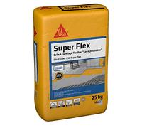 SIKA - Colle à carrelage flexible - SikaCeram 250 Super Flex Gris - Sans poussière spécial très grand format (10000cm²) - Mur et sol intérieur et extérieur - 25kg