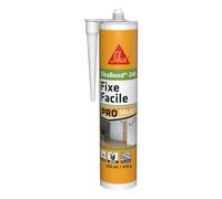 SIKA - Colle acrylique d’agencement, SikaBond-240 Fixe Facile, Blanc, 290ml | Intérieur et extérieur abrité - Multi-support - Maintien immédiat