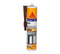 SIKA - Colle de fixation spéciale bois - Sikaflex-146 Bois - Marron - Tous supports bois et maçonnerie - Collage et calfeutrement en intérieur et extérieur - Simple application avec pistolet - 290ml