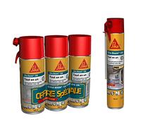 SIKA - Lot 3x400ml de Mousse PU expansive Spécial Moyen Format expansion 20L + 1x750ml , Mousse polyuréthane Spécial Grands Volumes : Expansion 34L - Sika Boom 128, Réutilisable, Usage tous sens