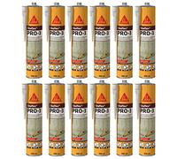 SIKA Lot de 12 mastics autonivelants Sikaflex Pro 3 - Gris béton - 300ml