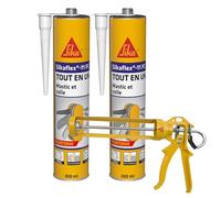 SIKA - Lot de 2 cartouches - Mastic joint et colle multi-usages - Sikaflex 11 FC Purform, Blanc -Tout en un - Multisupports - Intérieur et extérieur - Idéal travaux de bricolage - 300ml