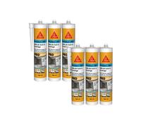 SIKA Lot de 6 mastics Silicone Sikaseal-180 Salle de Bain & carrelage - Blanc - 300ml