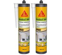 SIKA - Mastic acrylique - SikaSeal-188 Finition Intérieure blanc - Joint statique de finition et calfeutrement - Usage intérieur - Sans odeur - 300 ml (Lot de 2)