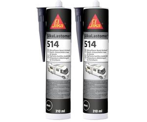 SIKA - Mastic butyle thixotrope pour étanchéité démontable - SikaLastomer-514, Noir - Joints faciles à appliquer - Non polymérisant - Idéal pour caravanes et camping-cars - 310ml (Lot de 2)