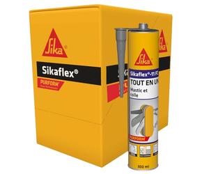SIKA - Mastic colle multi-usage - Sikaflex 11 FC - Gris - Carton 12x300ml | Joint et colle - Tout en un - Multisupports - Int/Ext - Idéal travaux de bricolage - Durcit rapidement - Purform