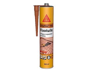 SIKA - Mastic-colle pour tuiles - Sikaflex 155 Tuiles - Terre Cuite - 300ml | Mastic-colle souple polyuréthane - Réparation et collage de tuiles - Tous types de tuiles