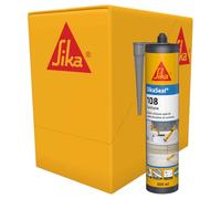SIKA - Silicone sanitaire - SikaSeal 108 Sanitaire, Gris - Mastic Cuisine & Salle de Bain Anti-Moisissures - Joints longue durabilité sur multi-supports - Carton de 12 cartouches de 300ml