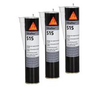 SIKA - Mastic d'étanchéité spécial véhicule industriel - Sikaflex 515 Gris clair - Adhère sur de multiples supports - Applications en intérieur ou en extérieur - 300ml (Lot de 3)