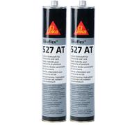 SIKA - Mastic Hybride pour Carrosserie - Pulvérisable - Etanchéité et Collage - Int/Ext - Sikaflex-527 AT Blanc (Réservé aux Professionnels) - Bonne adhérence sans primaire - Noir - 300ml (Lot de 2)