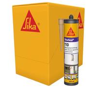 SIKA - Mastic silicone de construction - SikaSeal-110 Menuiserie & Vitrage, Beige - Joints de menuiserie et vitrage - Extérieur/intérieur - Carton de 12 cartouches de 300ml