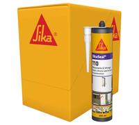 SIKA - Mastic silicone de construction - SikaSeal-110 Menuiserie & Vitrage, Blanc PVC - Joints de menuiserie et vitrage - Extérieur/intérieur - Carton de 12 cartouches de 300ml