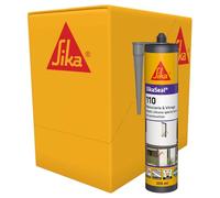 SIKA - Mastic silicone de construction - SikaSeal-110 Menuiserie & Vitrage, Gris - Joints de menuiserie et vitrage - Extérieur/intérieur - Carton de 12 cartouches de 300ml