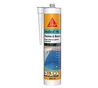SIKA - Mastic Silicone spécial Immersion - SikaSeal-163 Piscine & Bassin Blanc - Joints de piscines et Zones immergées - Résistant au Chlore - 300 ML