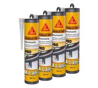 SIKA - Mastic silicone universel - SikaSeal-185 Menuiserie transparent - Joint de construction, menuiserie, vitrerie - Intérieur et extérieur - 300 ml (Lot de 4)